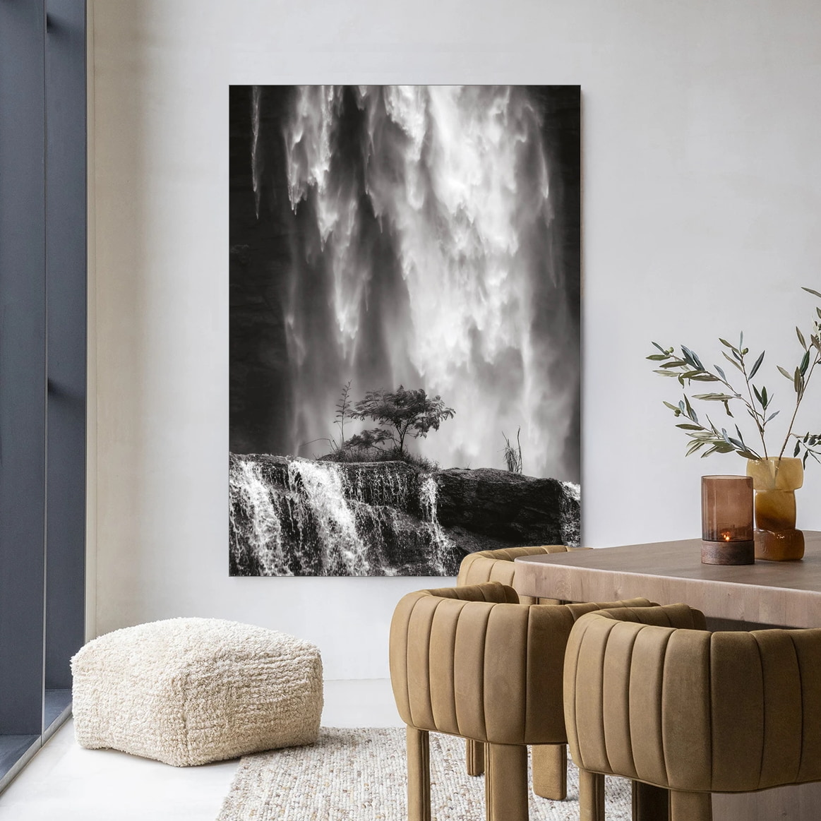 Urban Cotton Wandkleed 'Germinate' 145 x 190cm in Frame - black