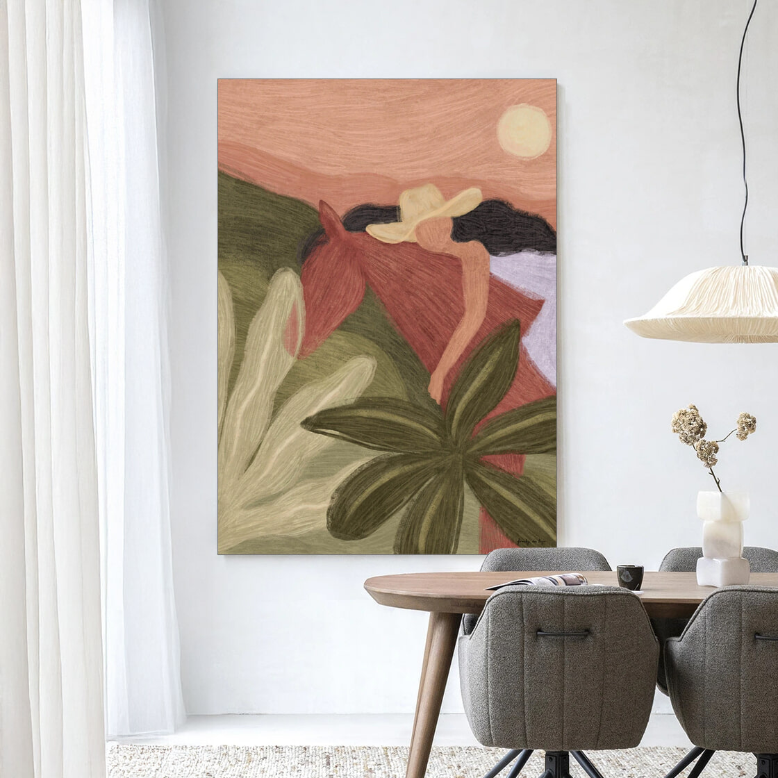 Urban Cotton Wandkleed 'Horse Sunset' 80 x 110cm in Frame  - black