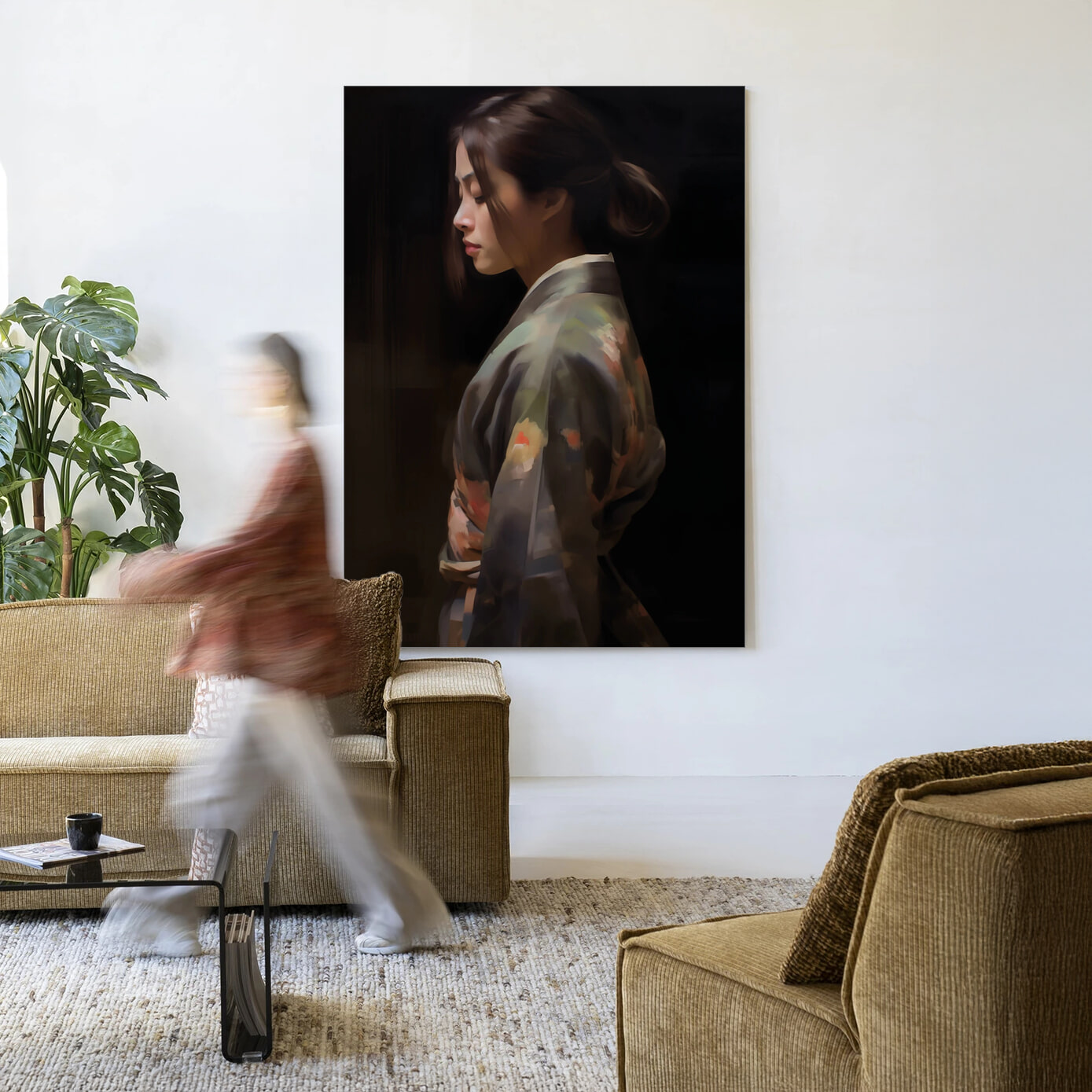 Urban Cotton Wandkleed 'Kimono Tales' in maat en frame naar keuze