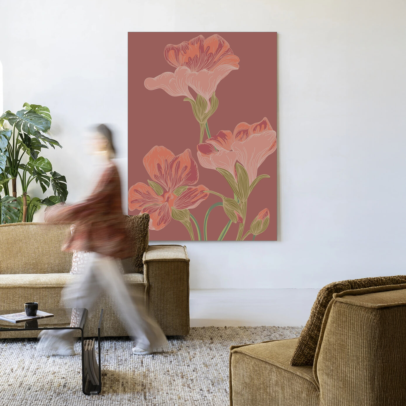 Urban Cotton Wandkleed 'Majus' in maat en frame naar keuze