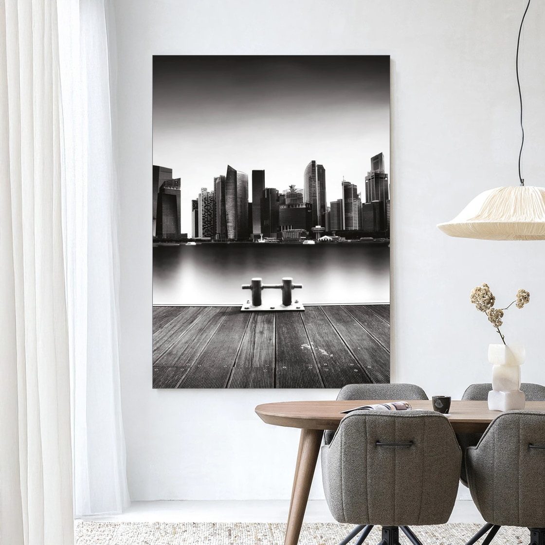 Urban Cotton Wandkleed 'Momentarily Silent' 145 x 190cm in Frame - black