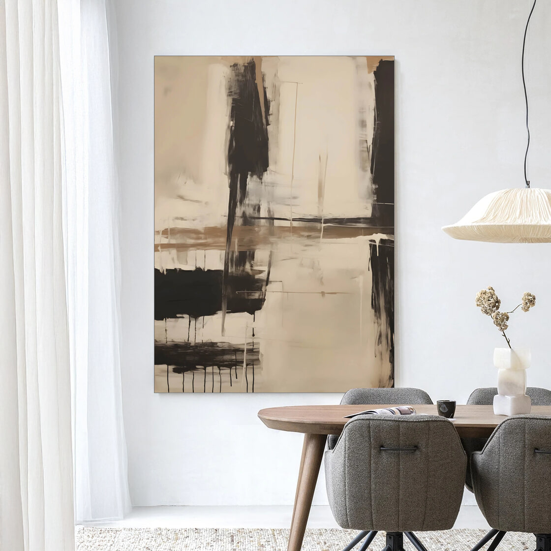 Urban Cotton Wandkleed 'Noire' in maat en frame naar keuze