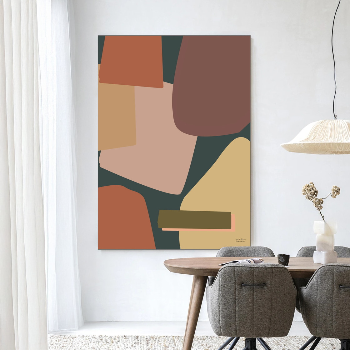 Urban Cotton Wandkleed 'Nuance' 145 x 190cm in Frame - black