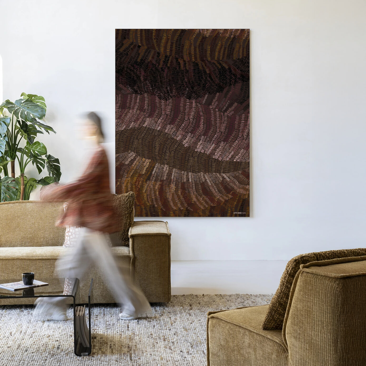 Urban Cotton Wandkleed 'Olanan' in maat en frame naar keuze