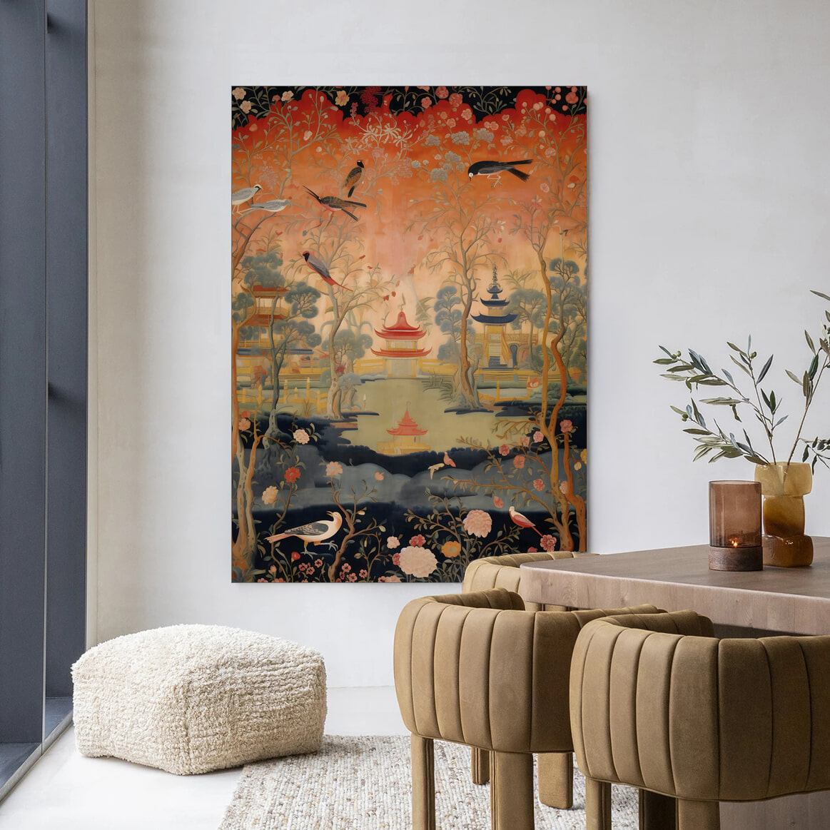 Urban Cotton Wandkleed 'Oriental Night' in maat en frame naar keuze