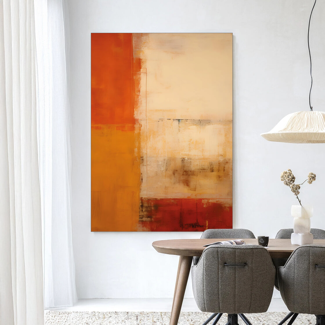 Urban Cotton Wandkleed 'Rusty Abstract' in maat en frame naar keuze