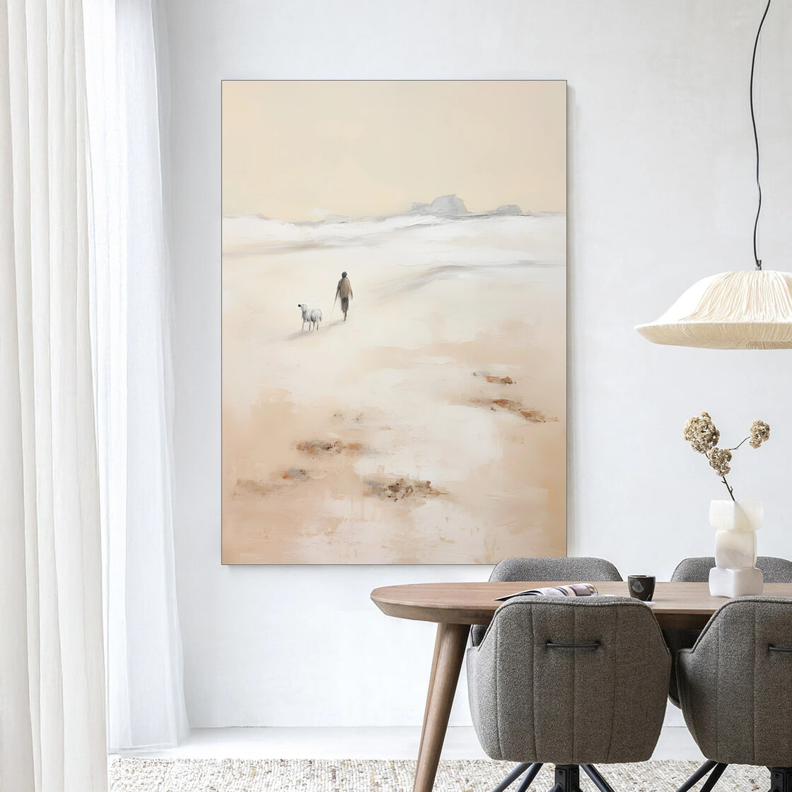 Urban Cotton Wandkleed 'Shepherd Verticaal' in maat en frame naar keuze