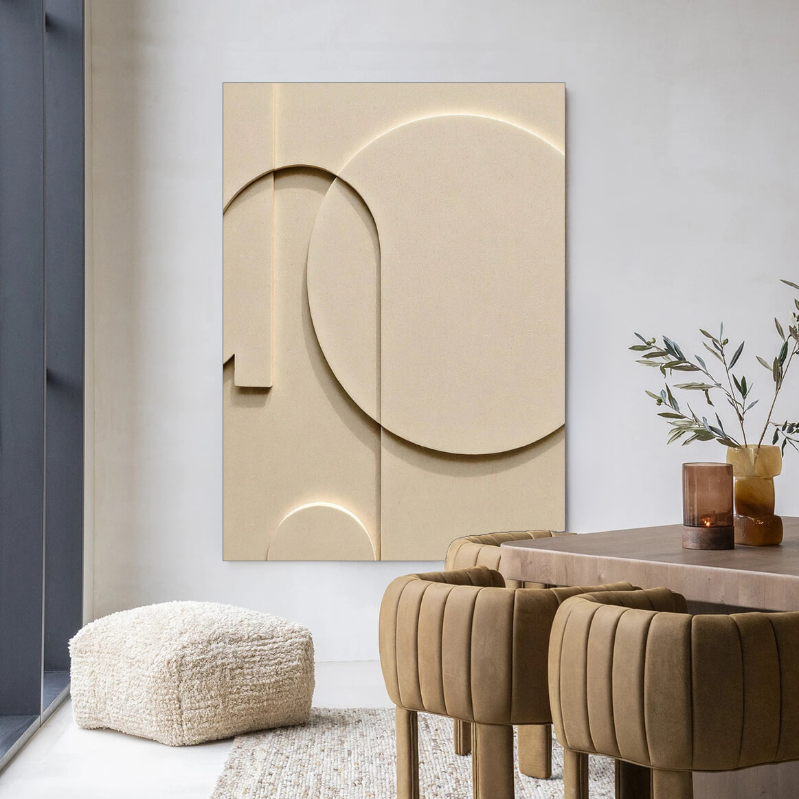 Urban Cotton Wandkleed 'Siaa 3' 80 x 110cm in Frame  - black