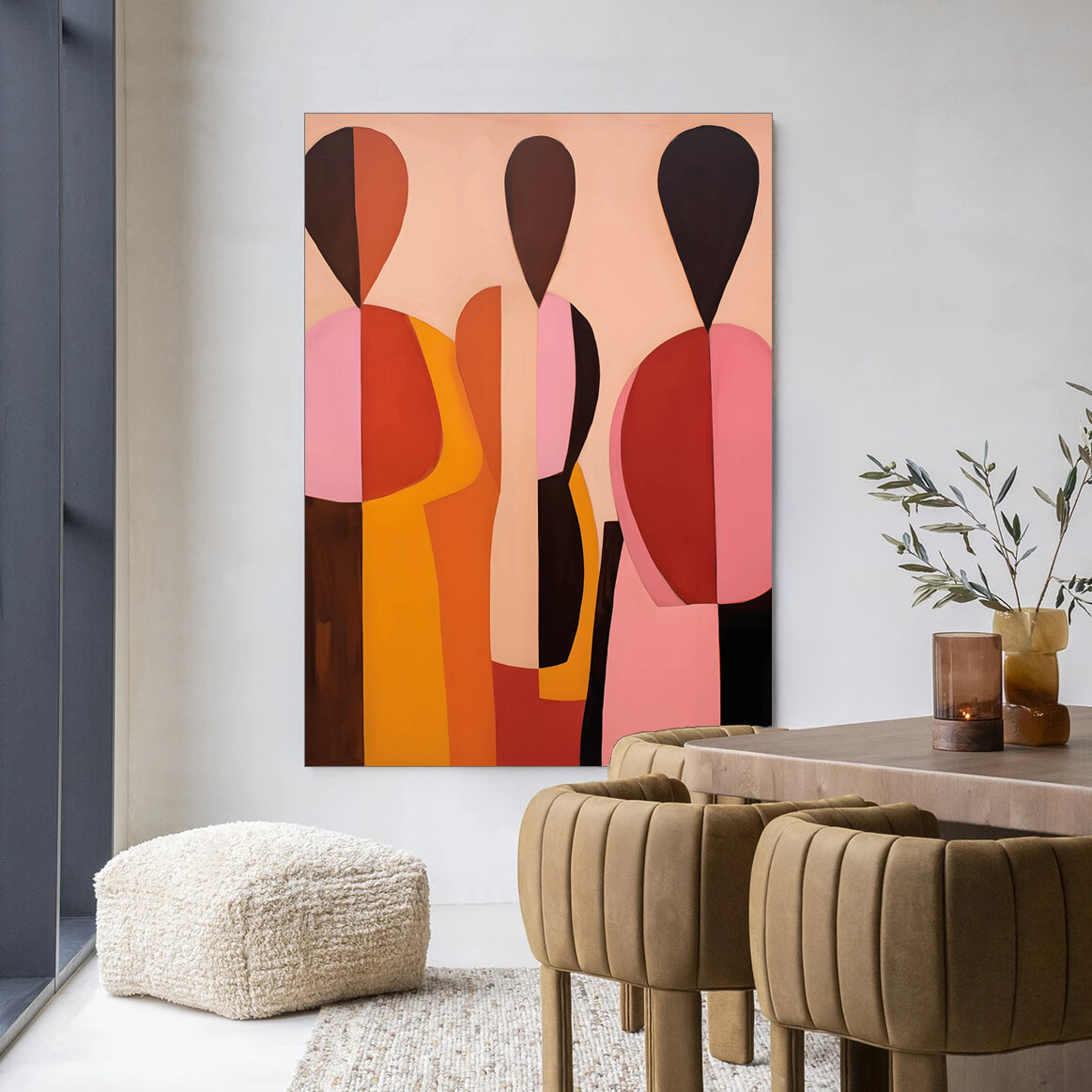 Urban Cotton Wandkleed 'Silhouettes' in maat en frame naar keuze