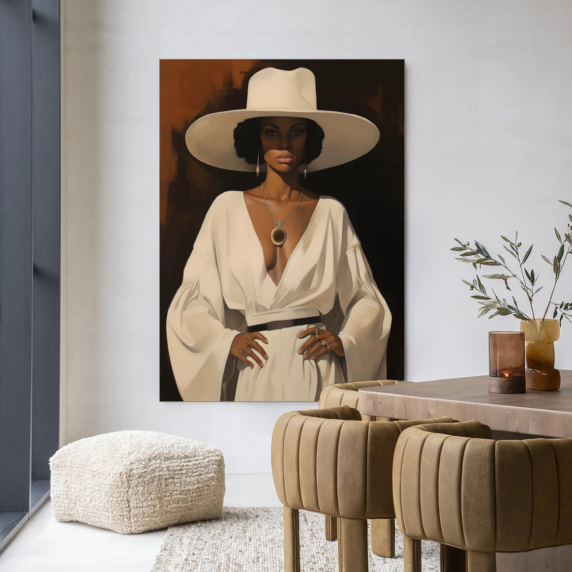 Urban Cotton Wandkleed 'Sophia' in maat en frame naar keuze