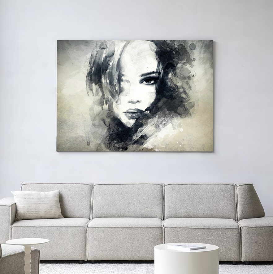 Urban Cotton Wandkleed 'The Look' 110 x 145cm in Frame - black