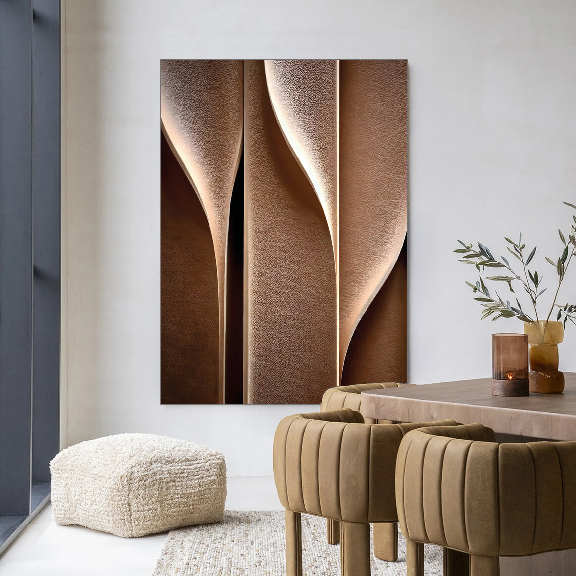 Urban Cotton Wandkleed 'Whispering Curves' in maat en frame naar keuze