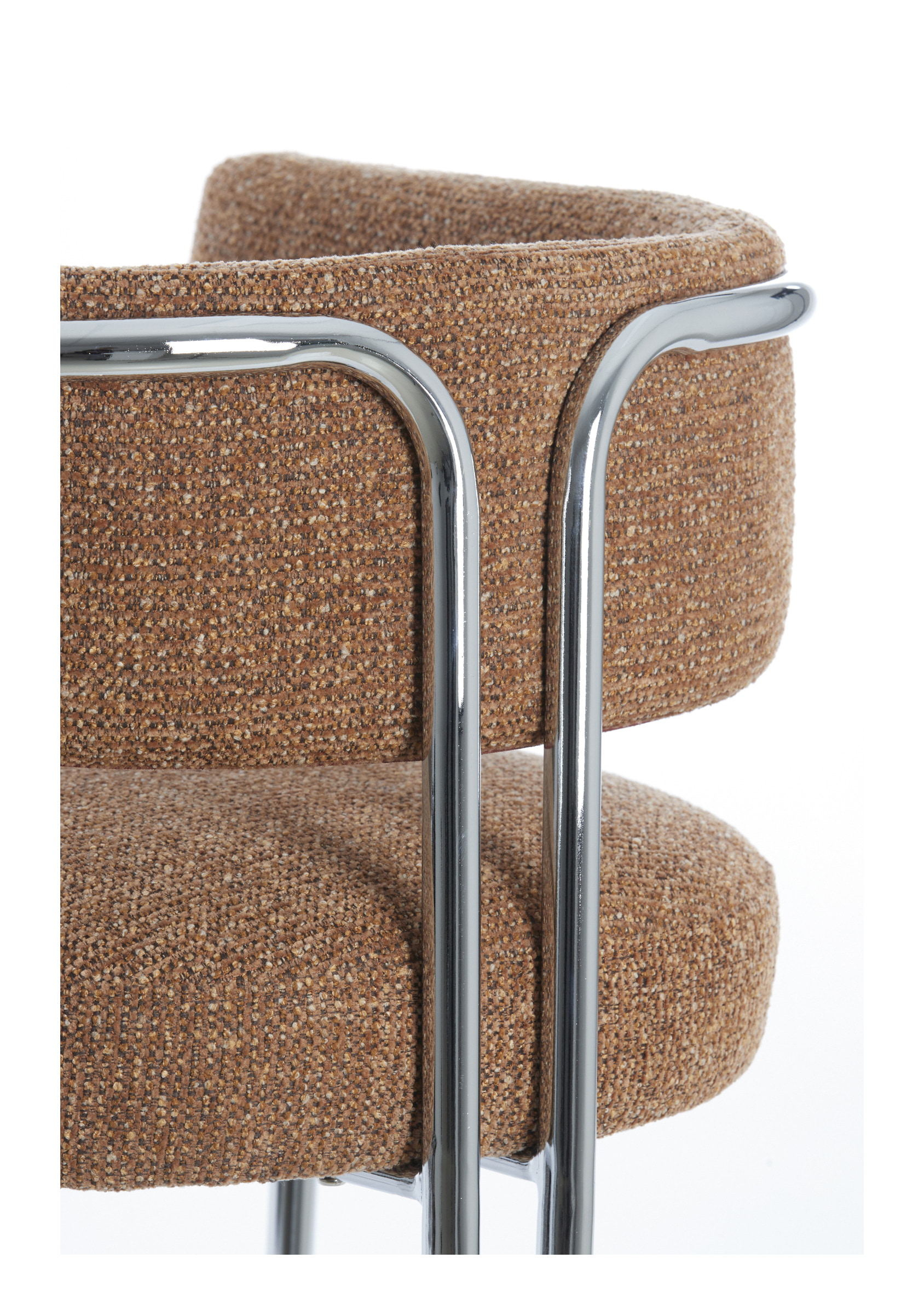 Light & Living Eetkamerstoel 'Adante' Buisframe chroom, kleur Caramel
