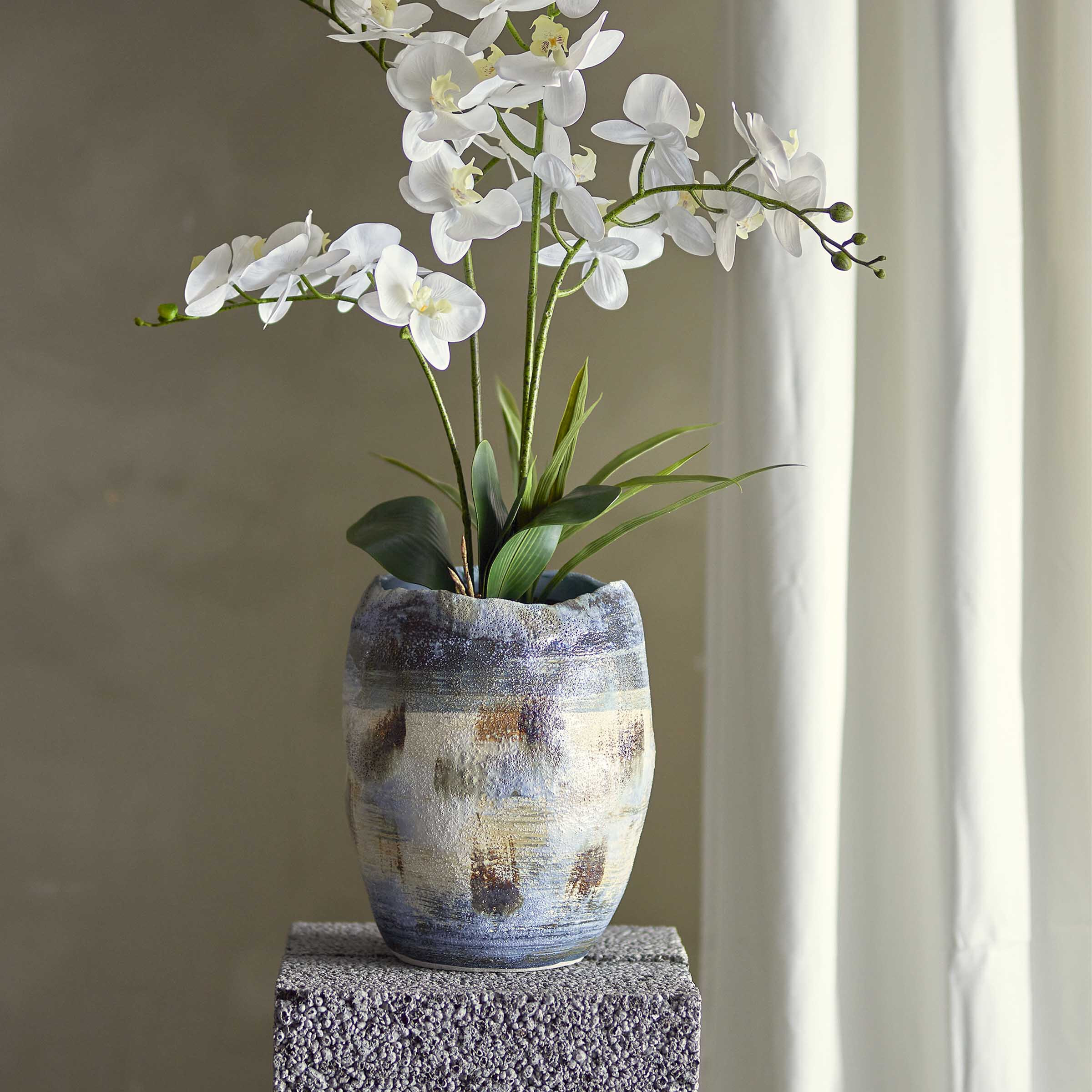 Bloomingville Vaas Nienna 31cm hoog - Blauw