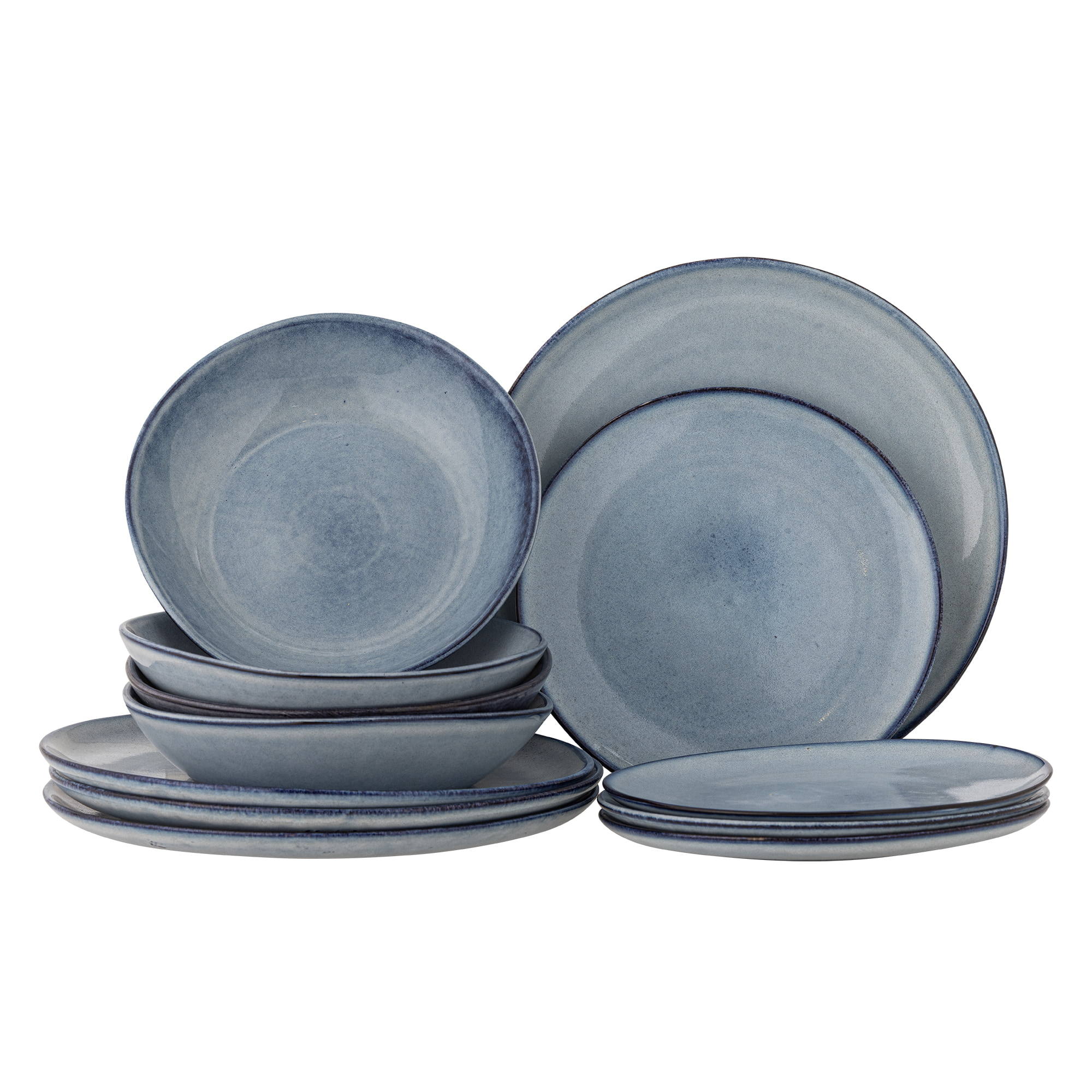 Bloomingville Serviesset Sandrine Set van 12 stuks - Blauw