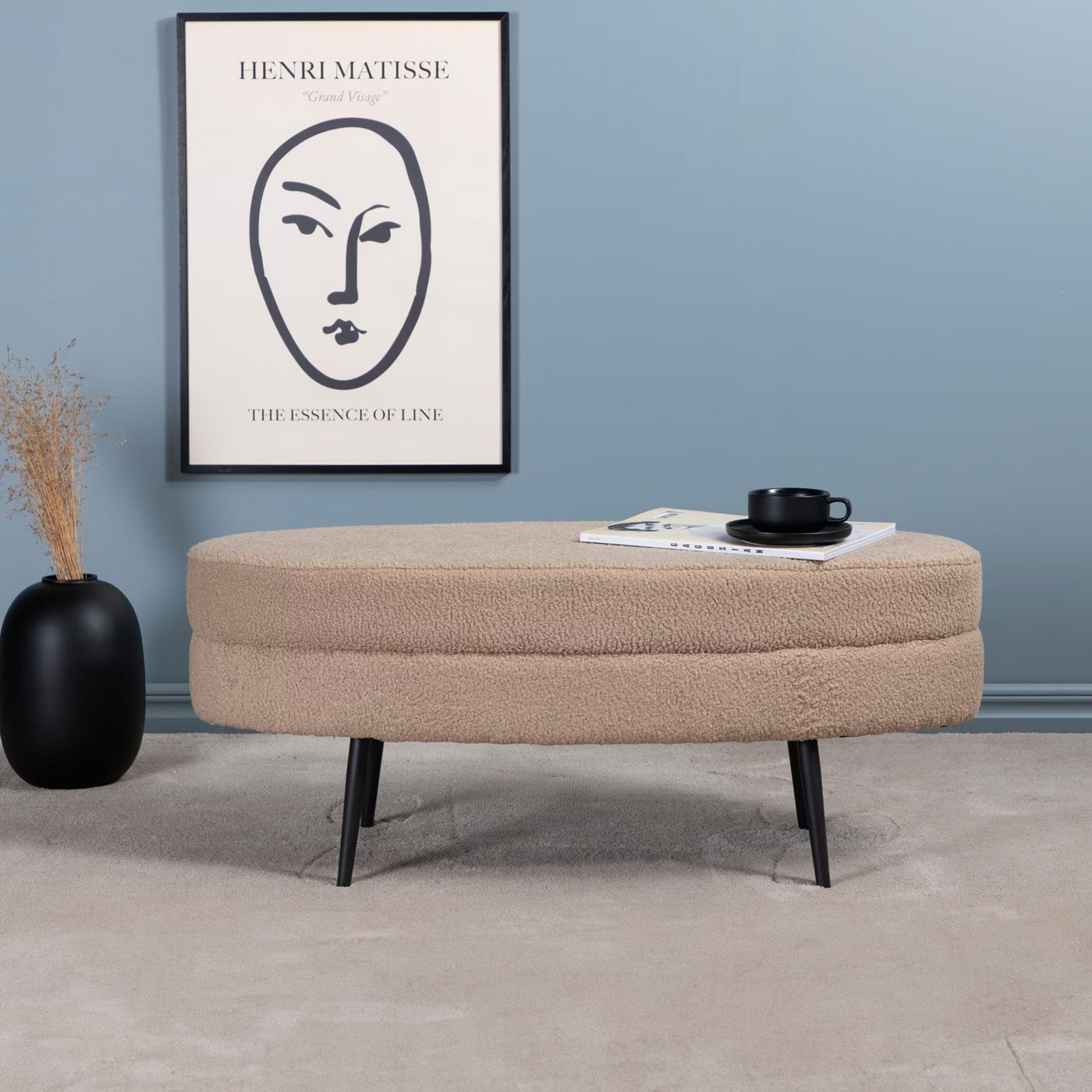 Nohr Hocker 'Larenzo' Teddy, kleur Beige