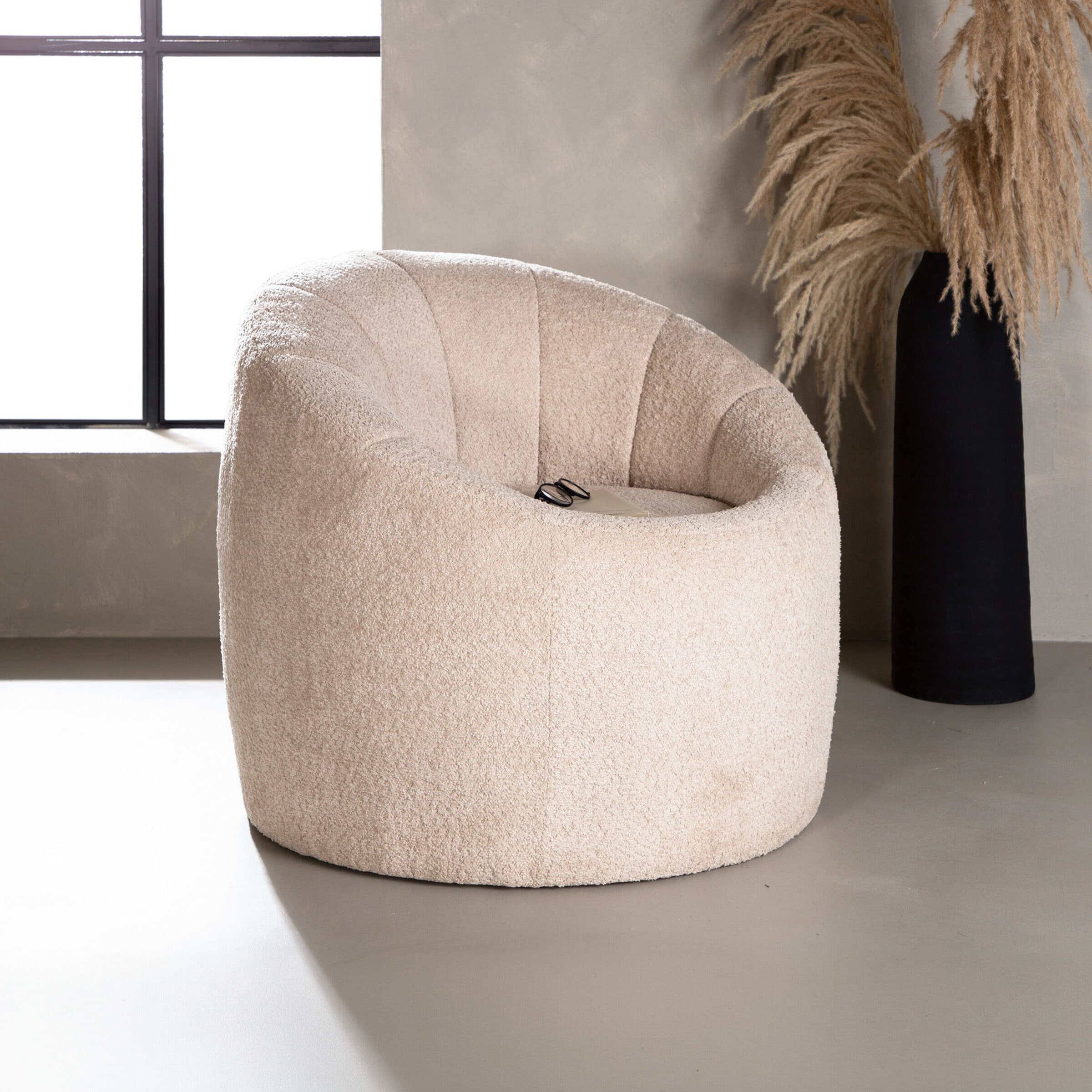 Nohr Fauteuil 'Alea' Bouclé, kleur Beige