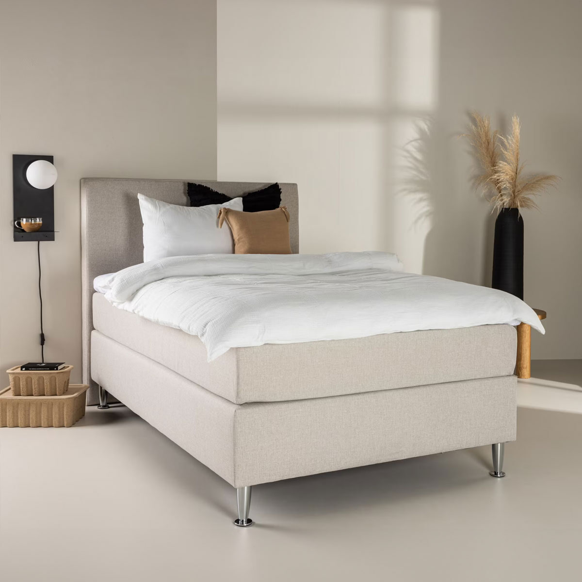 Nohr Bed 'Jacquise' 120 x 200cm, kleur Beige