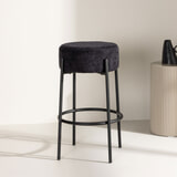 Nohr Barkruk 'Maryann' Bouclé, kleur Zwart (zithoogte 70cm)