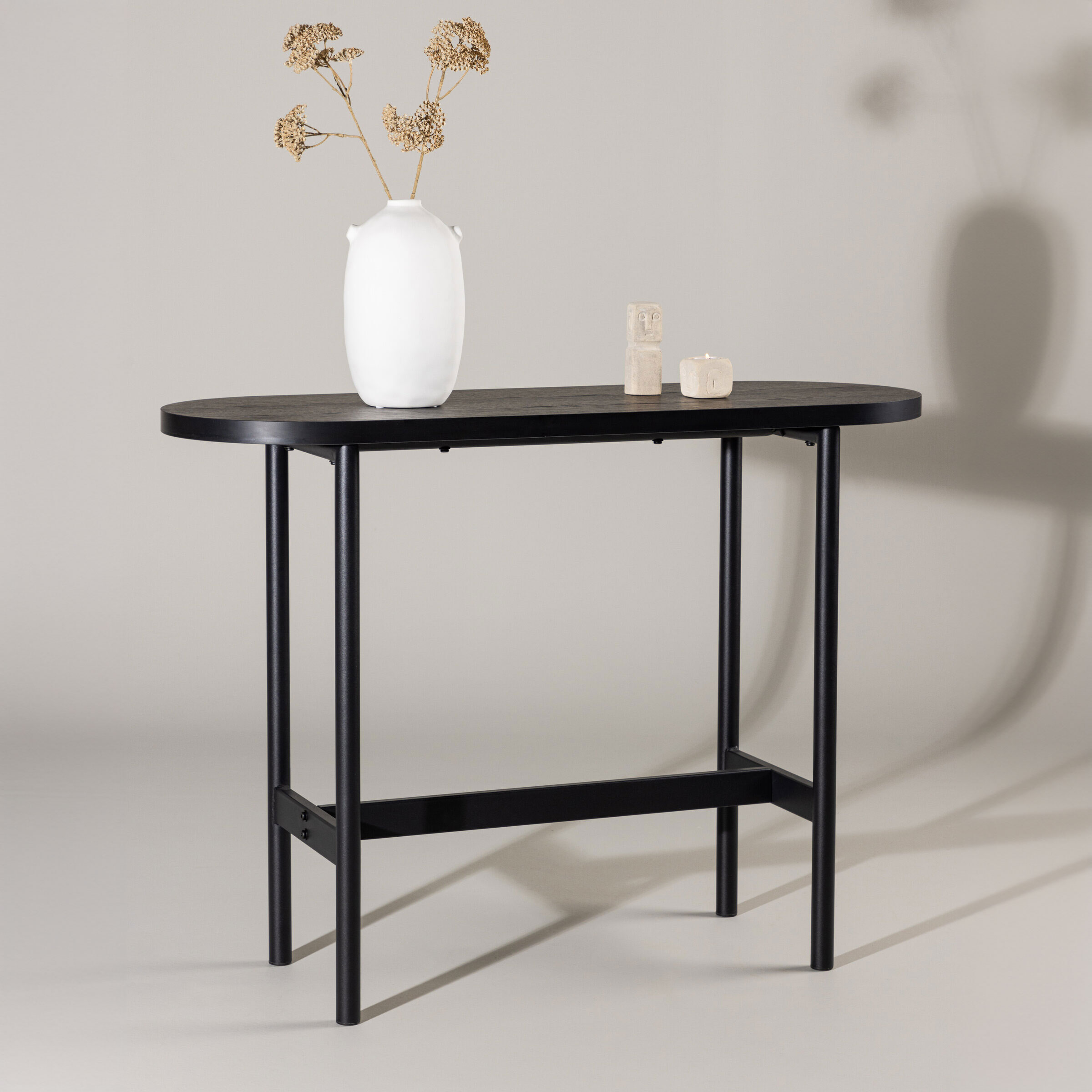 Nohr Ovale Sidetable 'Derron' 110cm, kleur Zwart