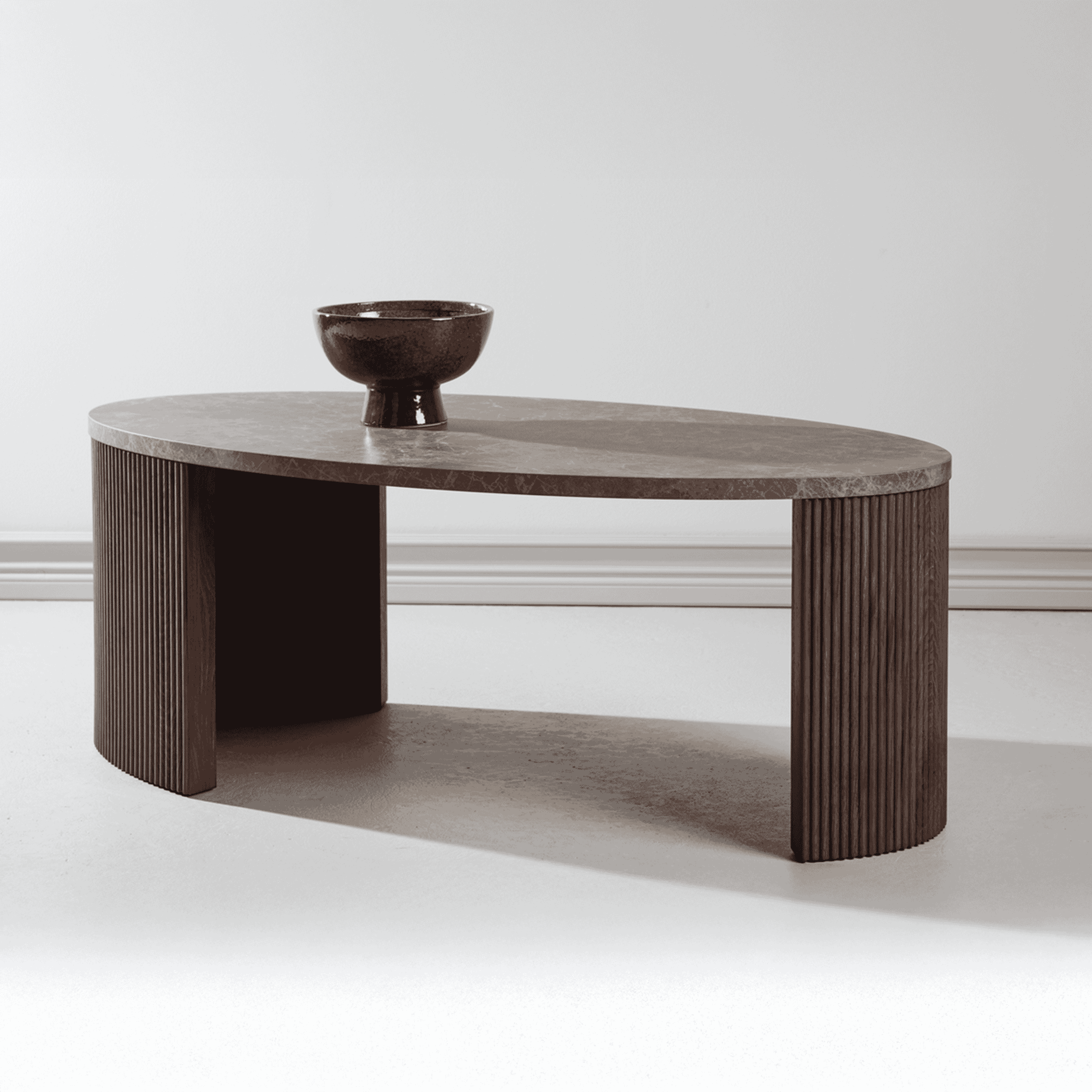 Nohr Ovale Salontafel Phallon 120 x 60cm, Mokka/Marmerlook - Bruin - Ovaal