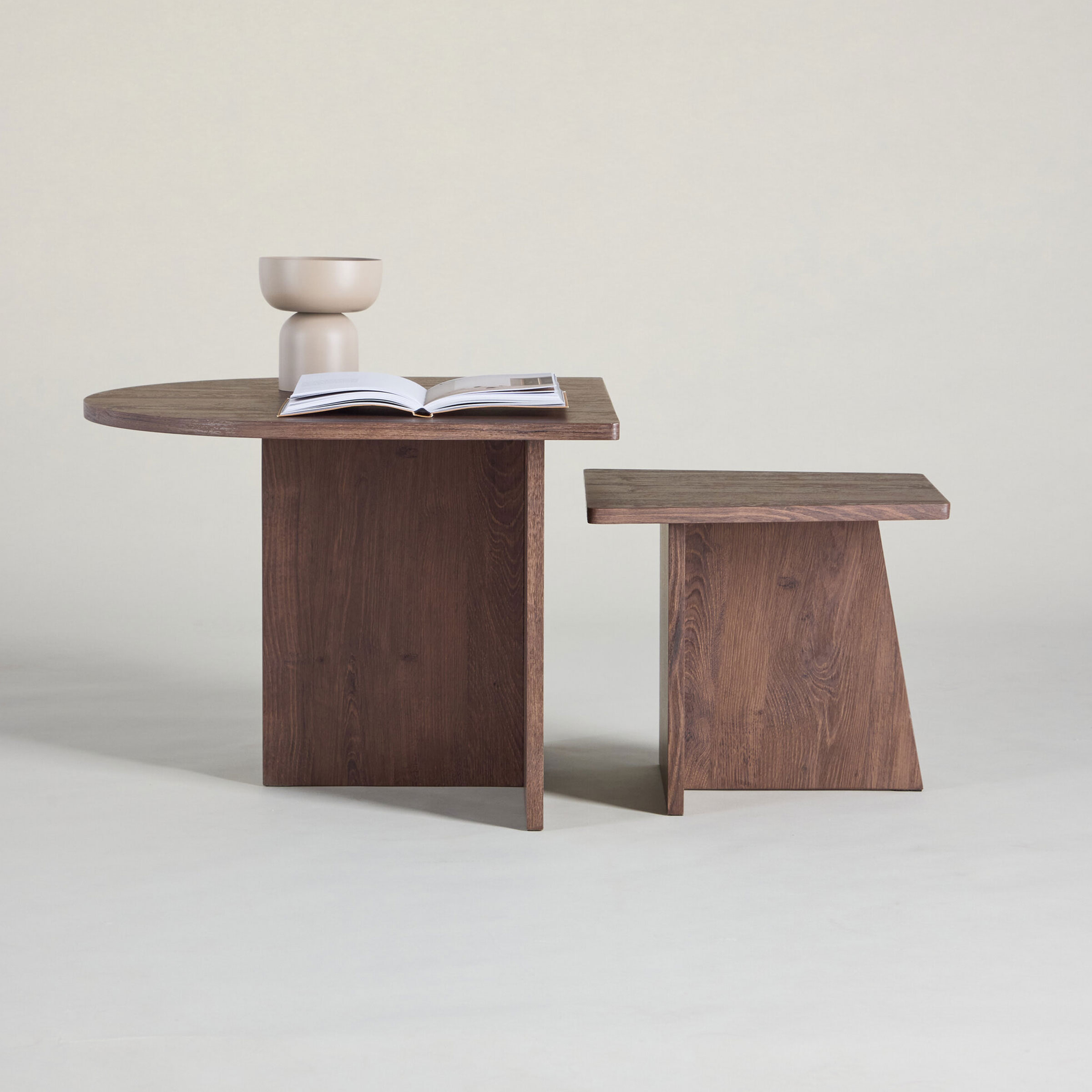 Nohr Salontafel Markos Mokka, Set van 2 stuks - Bruin - Rond