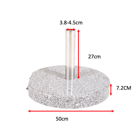 Nohr Ronde Parasolvoet 'Kadi' Graniet 40KG, kleur Zwart