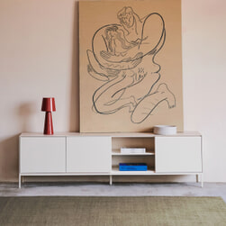 Kave Home TV-meubel 'Vedrana' 195 x 55cm, kleur Wit