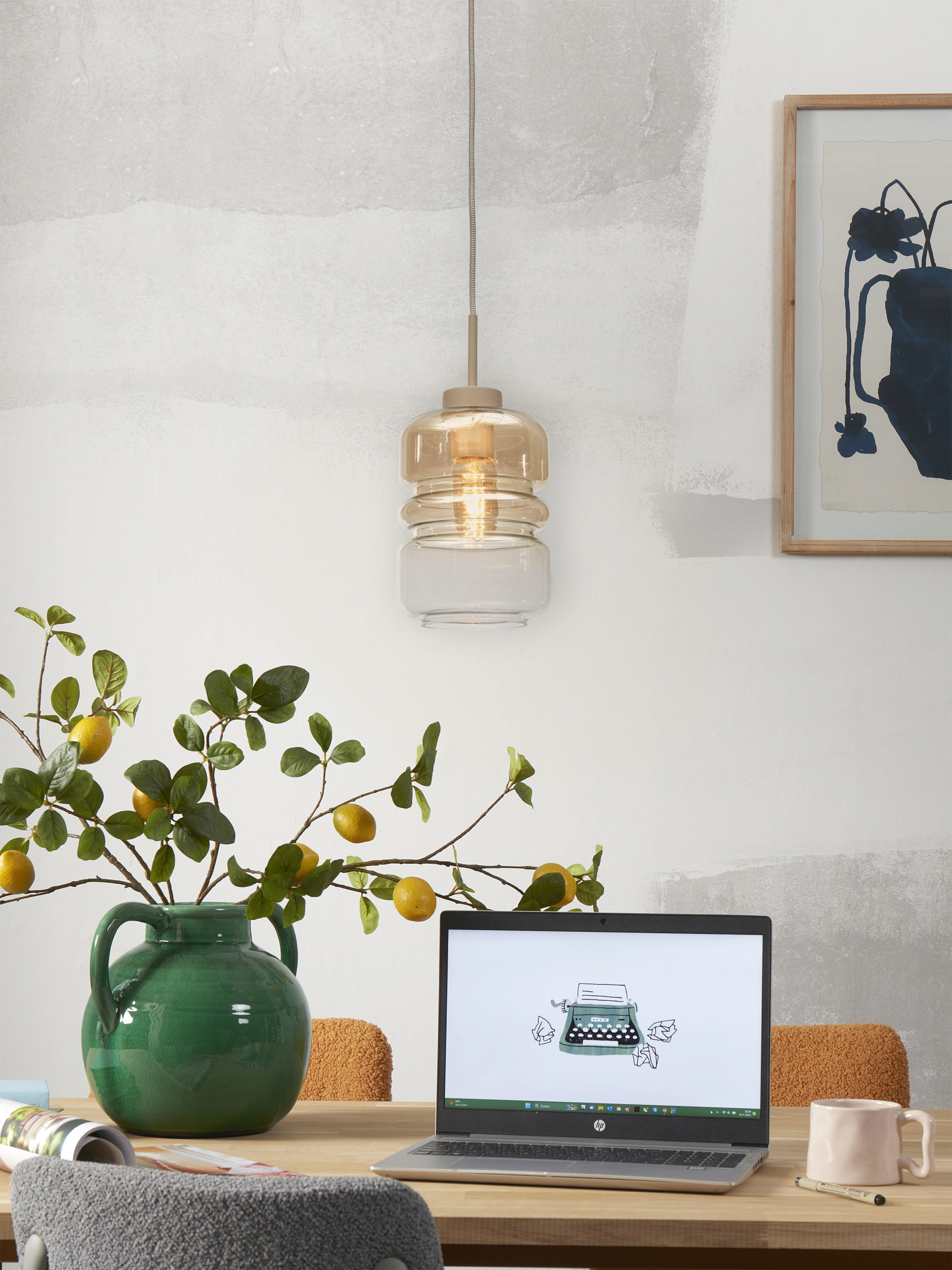 its about RoMi Hanglamp 'Verona' 15cm, kleur Amber