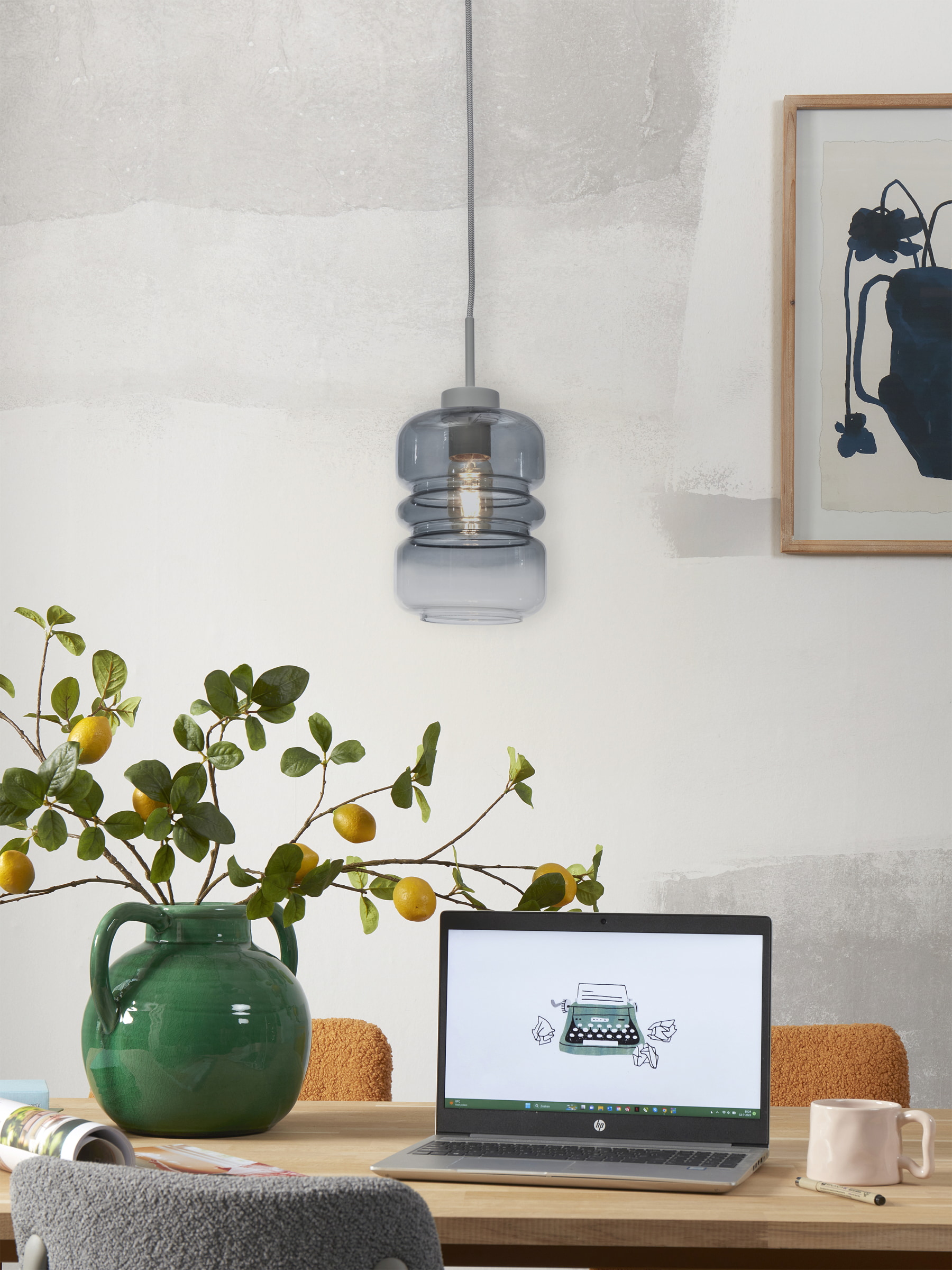 its about RoMi Hanglamp 'Verona' 15cm, kleur Lichtgrijs
