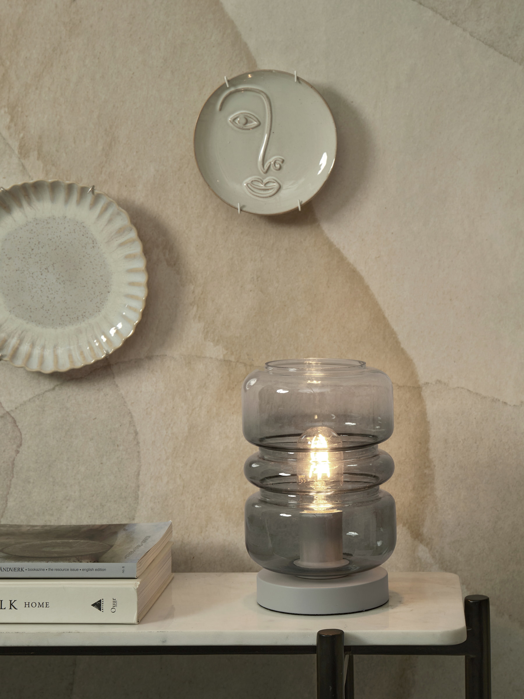 its about RoMi Tafellamp 'Verona' 23cm, kleur Lichtgrijs