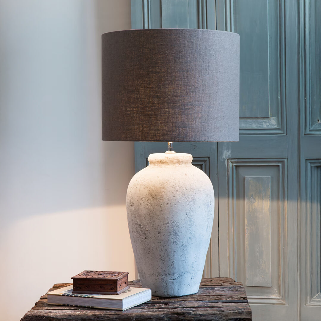 Light & Living Tafellamp 'Vesuvius' Keramiek, kleur Lichtgrijs (excl. kap)