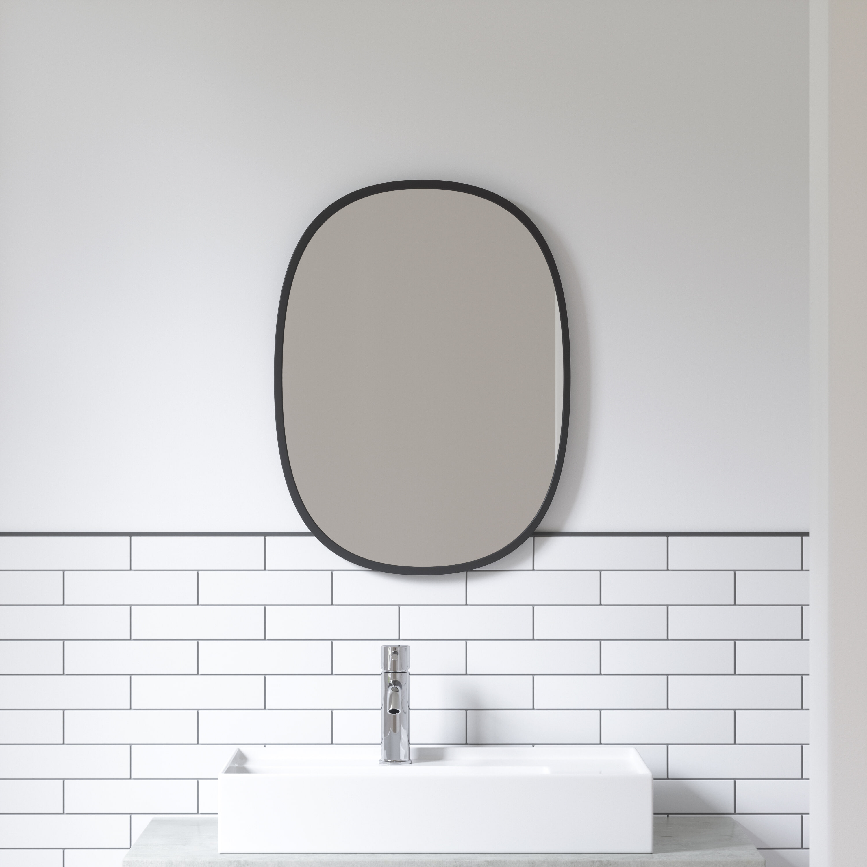 Umbra Ovale Spiegel Hub 61 x 46cm - Zwart - Ovaal
