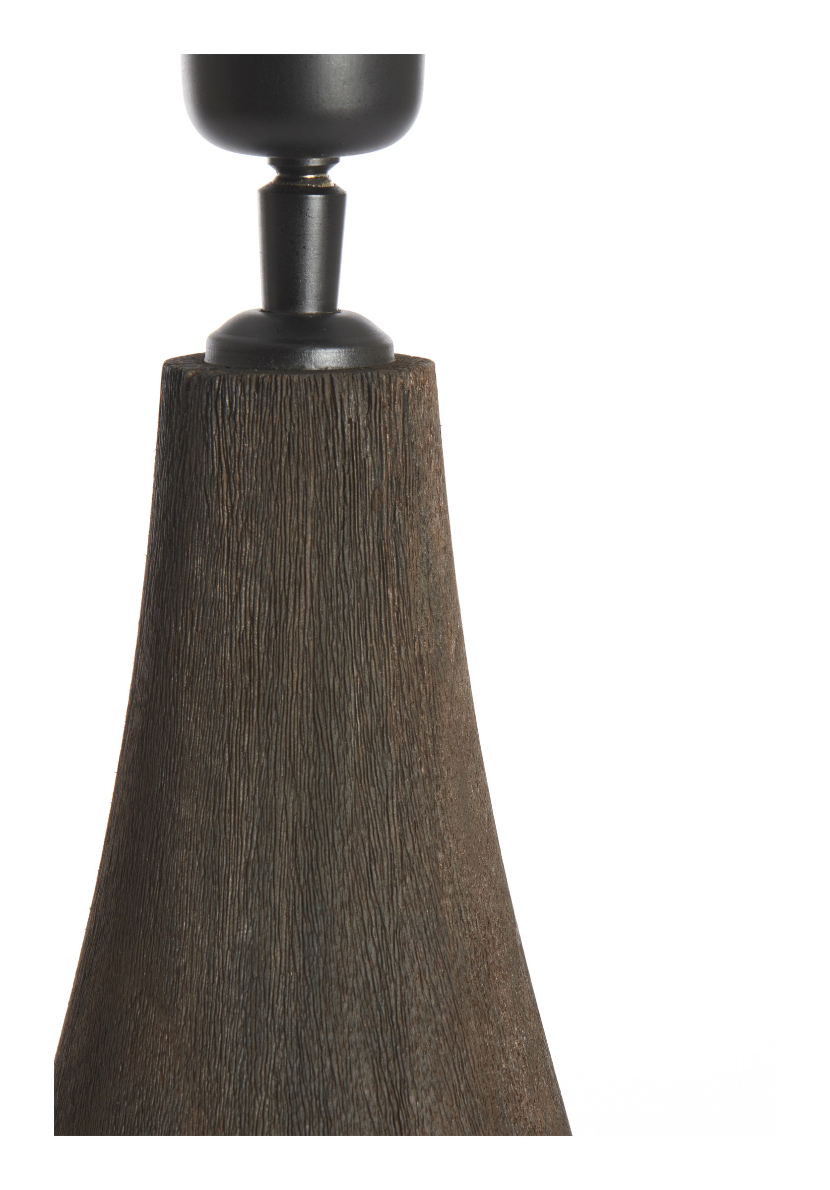 Light & Living Tafellamp 'Trapino' Mangohout, 32cm, kleur Mat Donkerbruin (excl. kap)