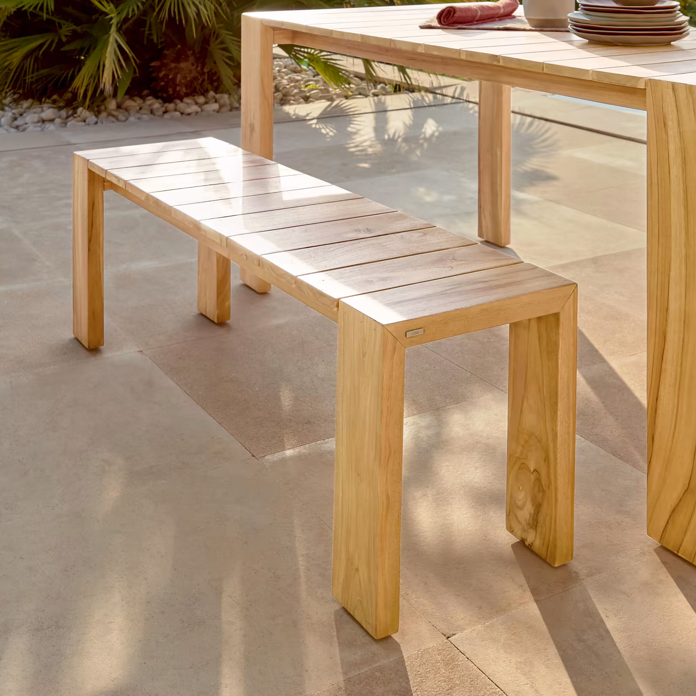 Kave Home Tuinbank Victoire Teakhout, 175cm