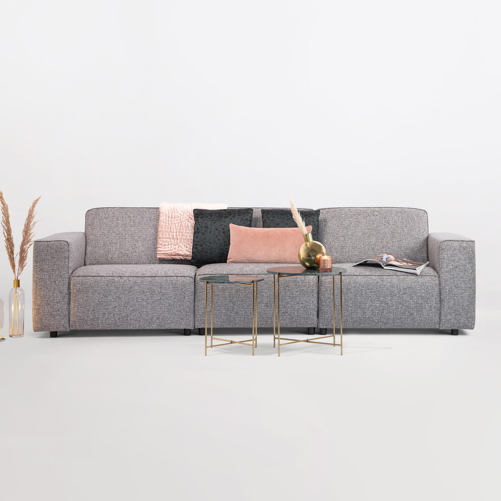 Sohome 5-zits Bank 'Oscar' Kleur Zinc Sohome 5-zits Bank 'Oscar' Kleur Zinc