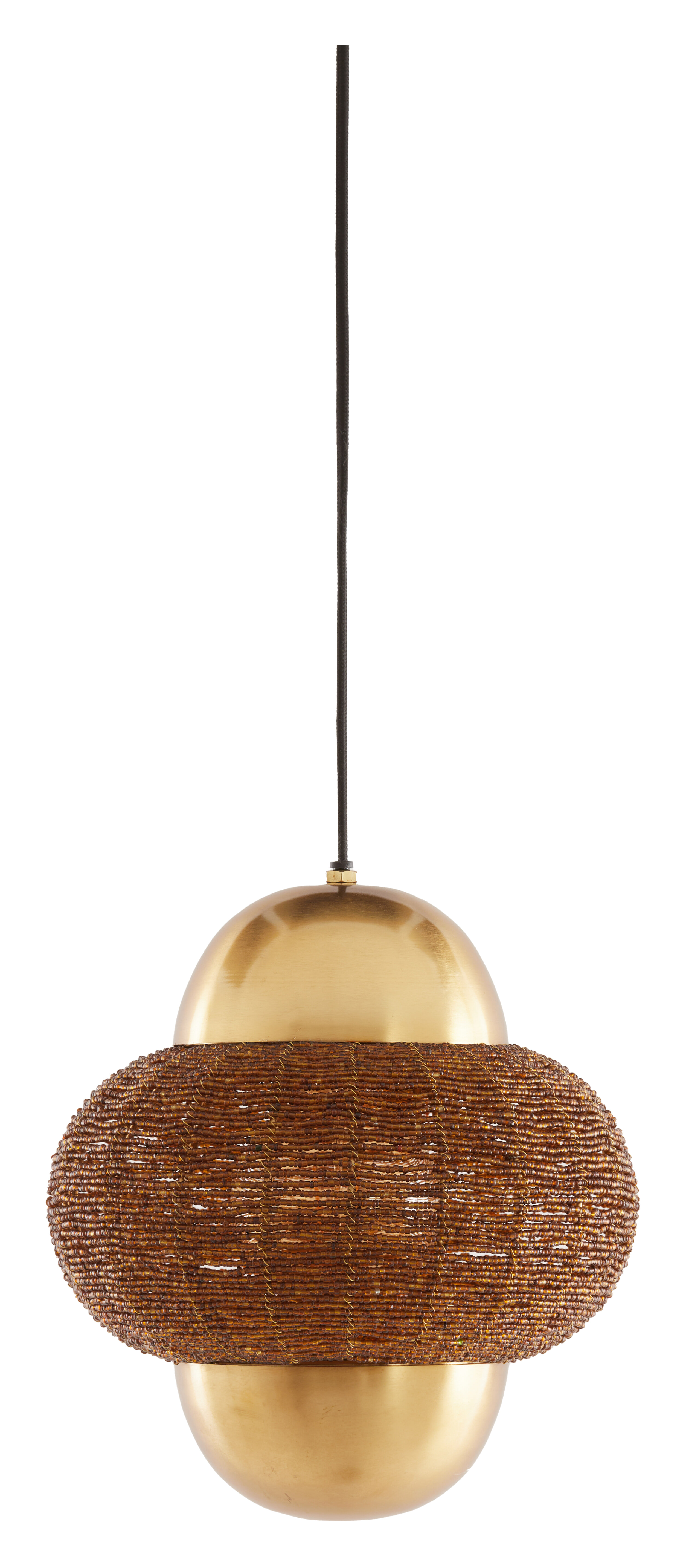 Light & Living Hanglamp Cetara Kralen, 26cm - Bruin/Brons