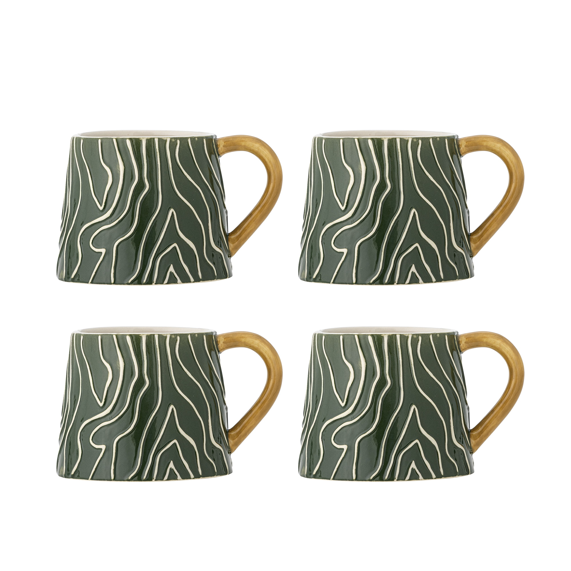 Bloomingville Mok Woodsby Set van 4 stuks - Meerkleurig