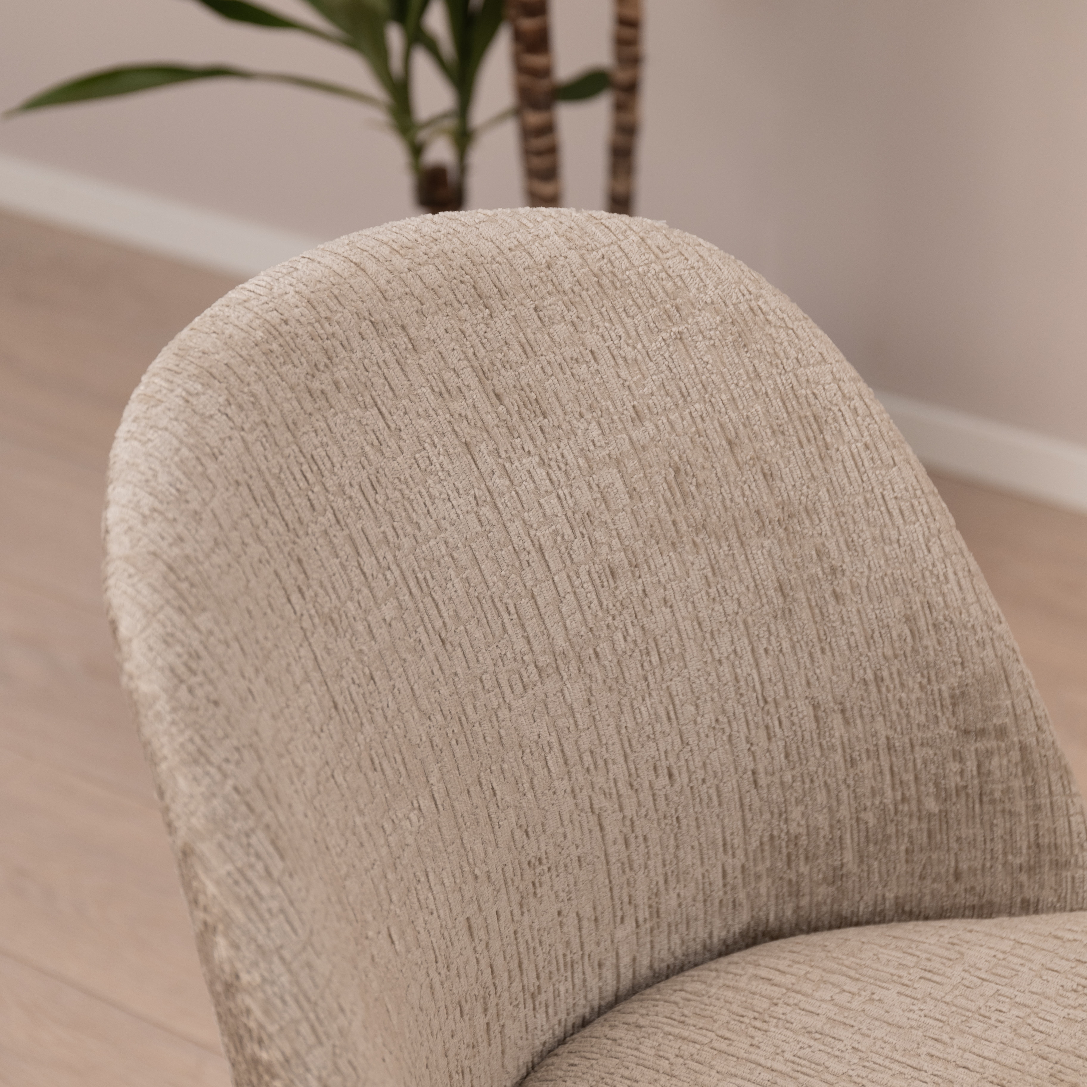 WOOOD Eetkamerstoel 'Vogue' Structure Velvet, kleur Wheatfield