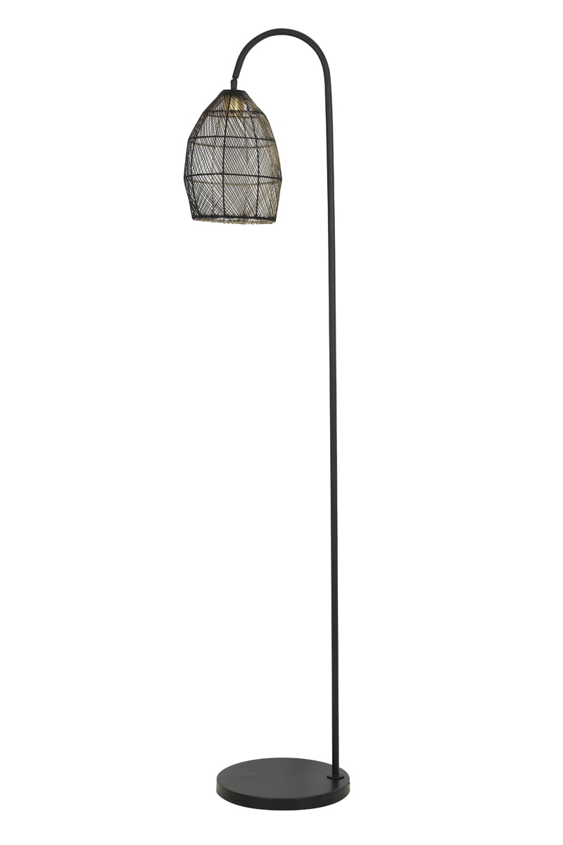 Light & Living Vloerlamp 'Meya', mat zwart+goud