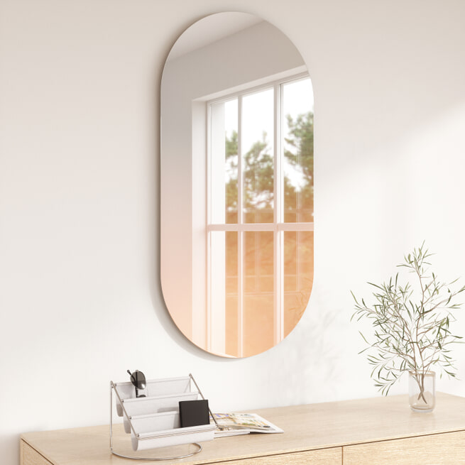 Umbra Ovale Spiegel 'Misto' 92 x 46cm, kleur Koper