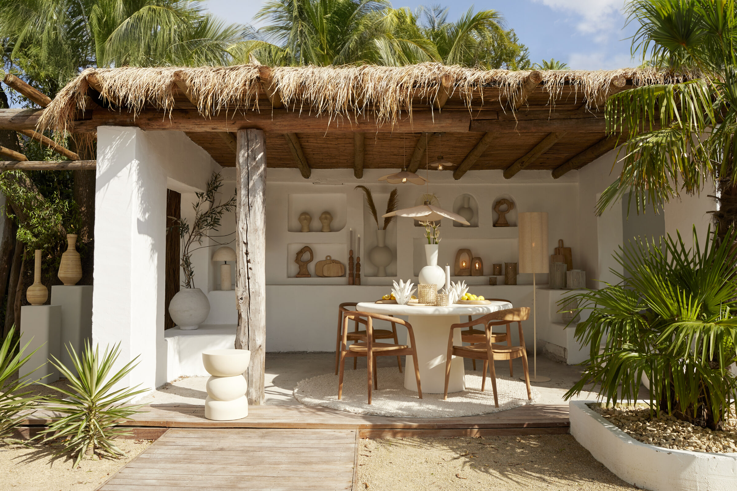 Light & Living Vloerlamp 'Fringe' 165cm, kleur Naturel