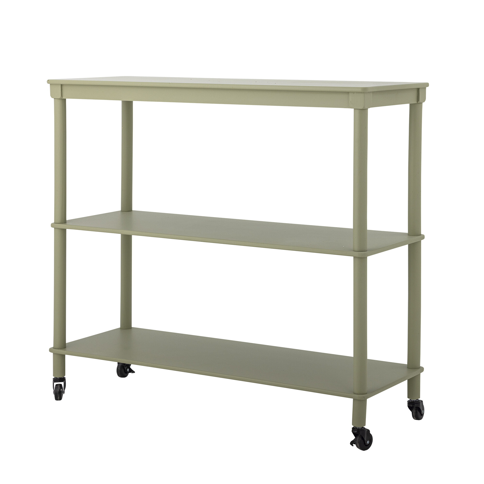 Bloomingville Sidetable Harald Met wieltjes, 102cm - Groen