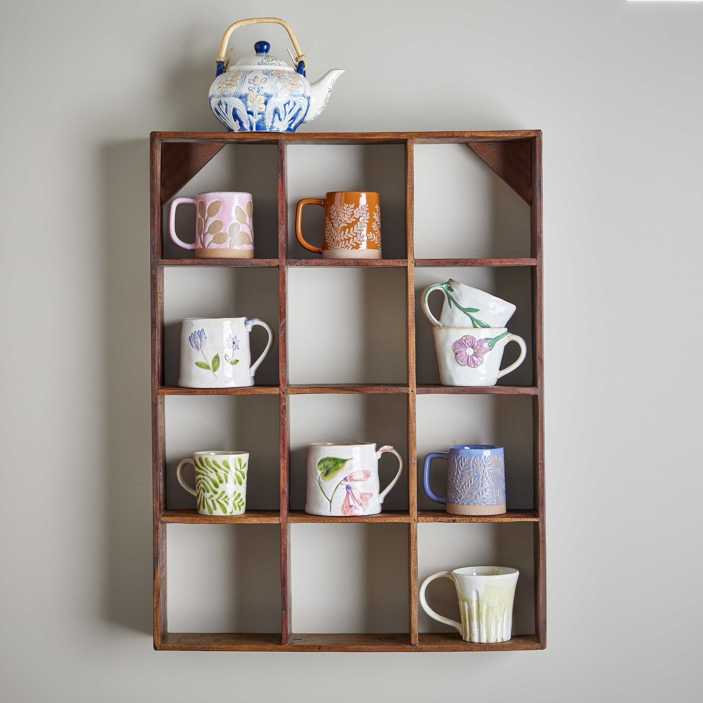 Bloomingville Wandrek Tilo Gerecycled hout, 70 x 53cm - Bruin