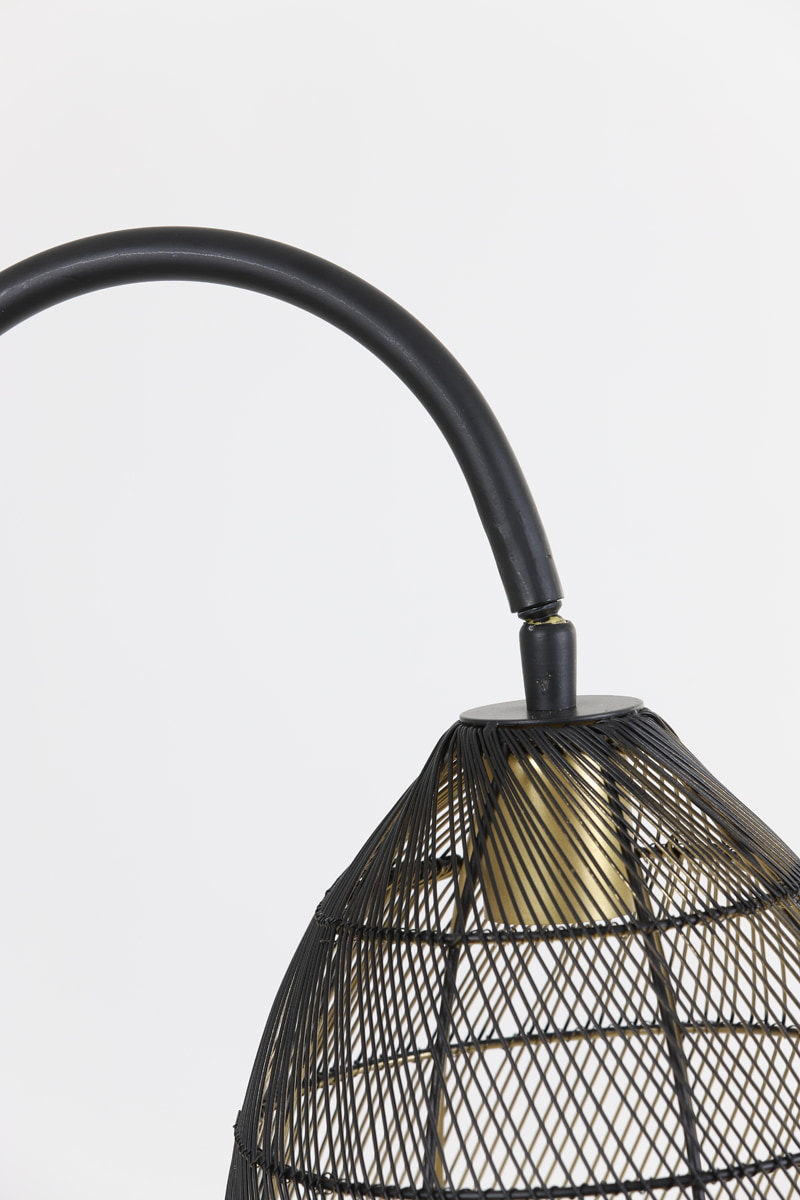 Light & Living Vloerlamp 'Meya', mat zwart+goud