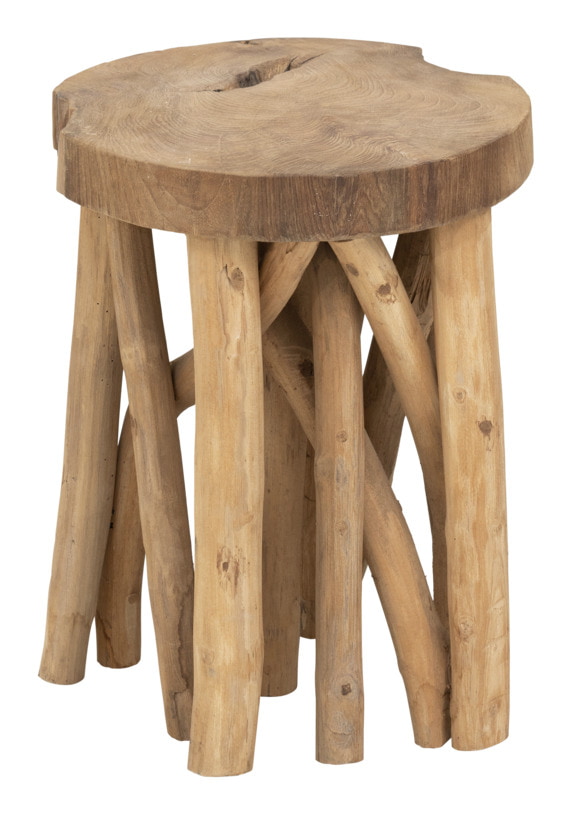 MUST Living Bijzettafel Jungle Teakhout, Ø35 - Naturel - Rond