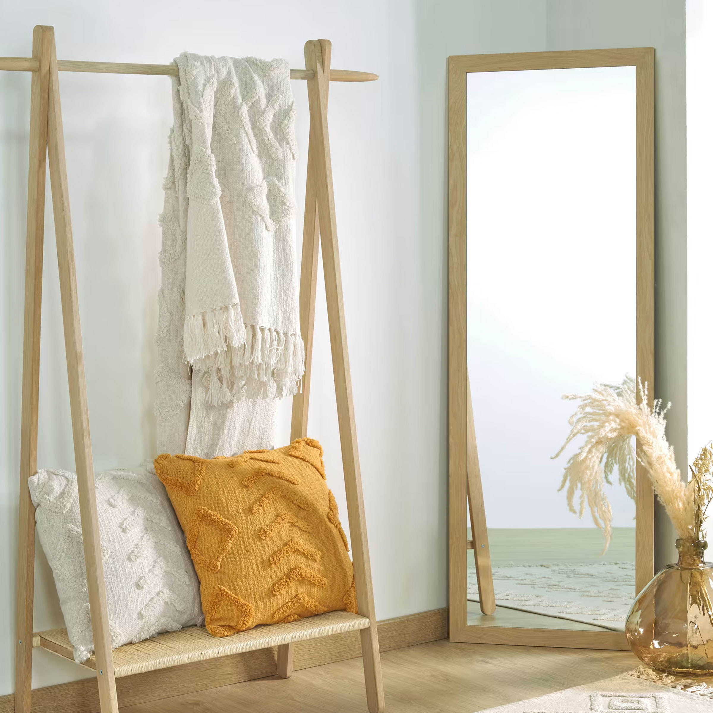 Kave Home Spiegel 'Wilany' 152 x 52cm, kleur Naturel
