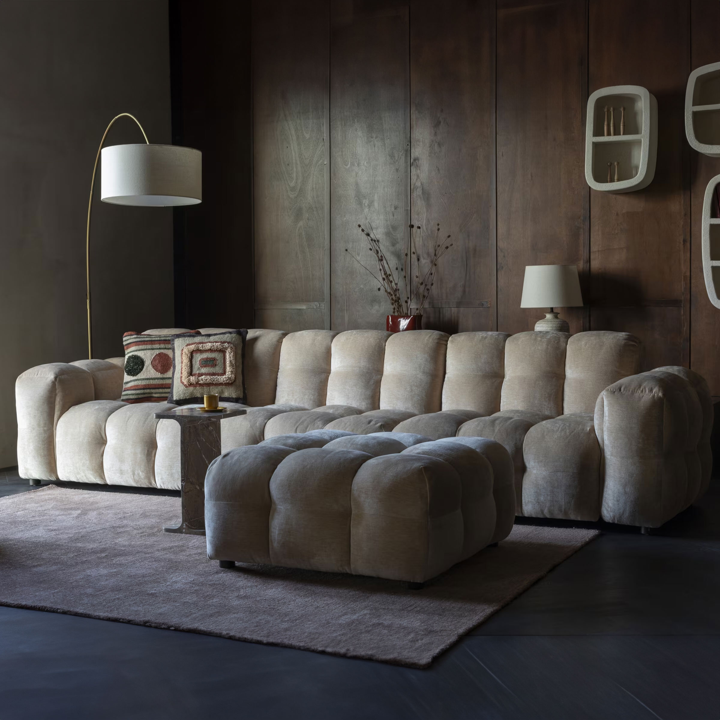 Dutchbone 4,5-zits Bank 'Hackman' Velvet