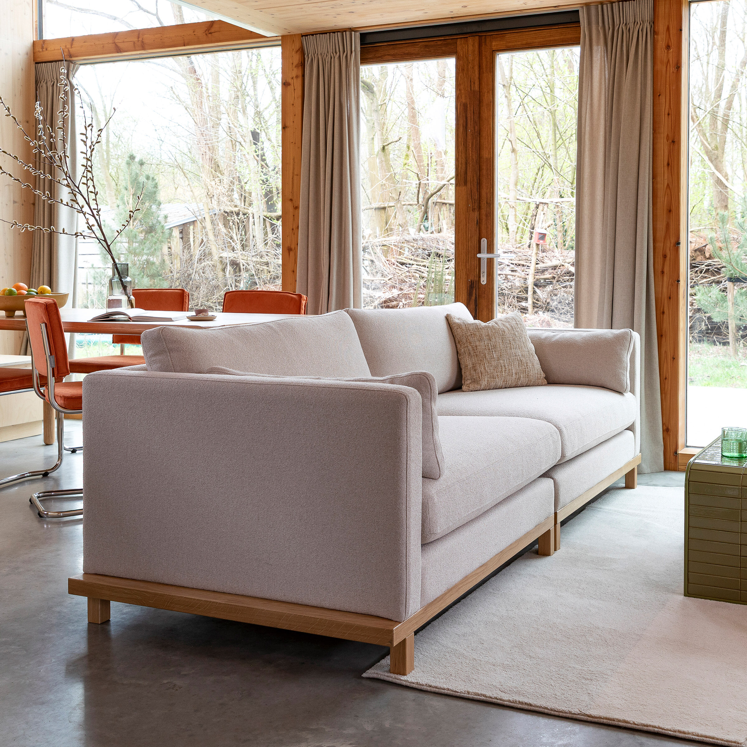 Zuiver Bank 'Blossom' Naturel Eikenhout en stof