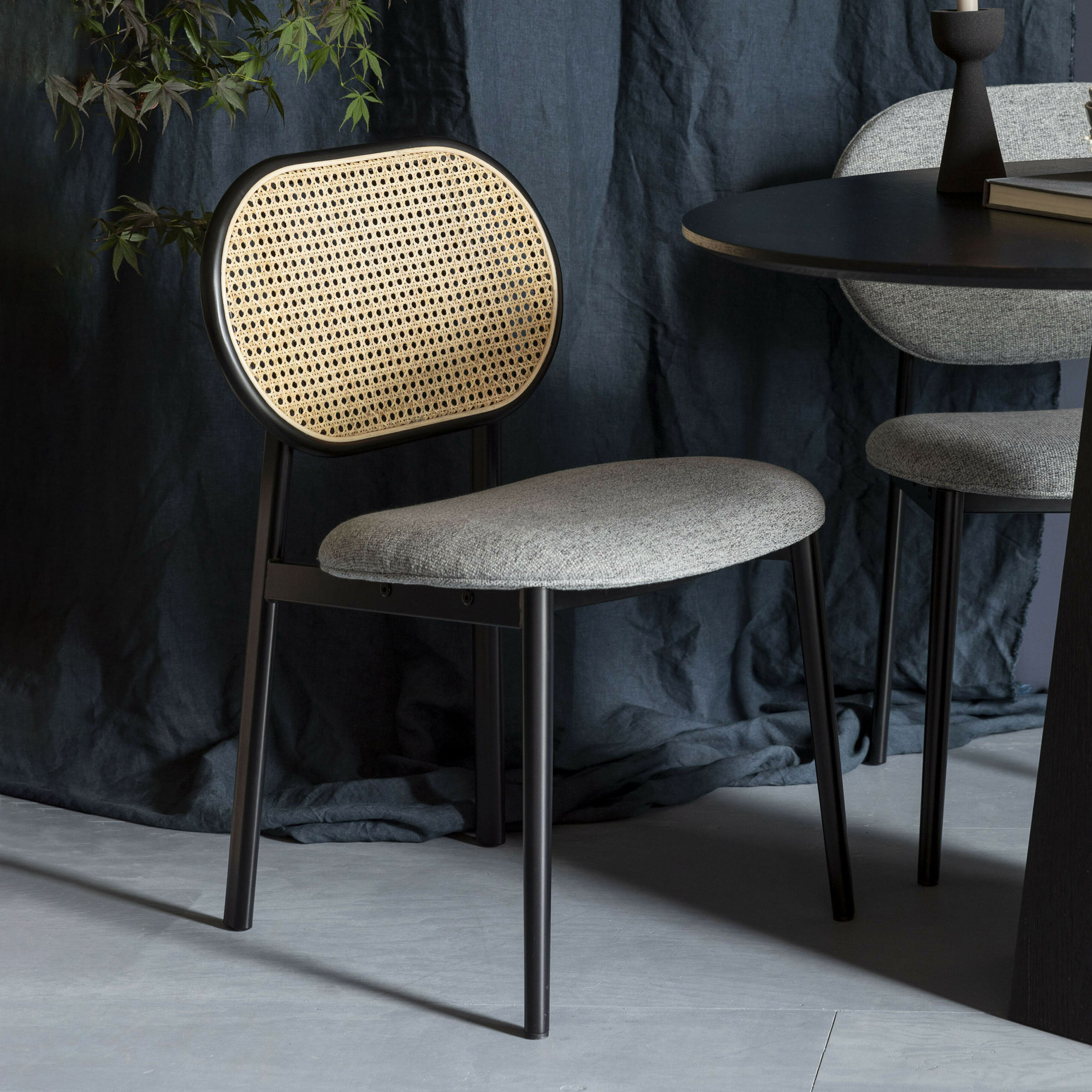 Zuiver Eetkamerstoel Spike Rotan - Grijs